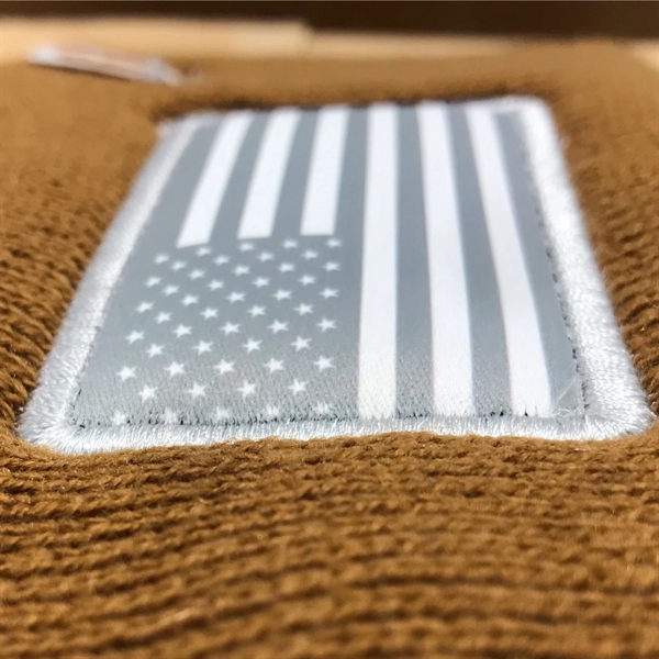 Sublimated Patch on Beanie Caps, Stocking Hats, Toboggan Hats, Pom Beanie,... from ASI 38195 Overnightline