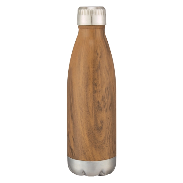 16 Oz. Stainless Steel Woodtone Vacuum Bottle... from ASI 61125 Hit Promotional Products