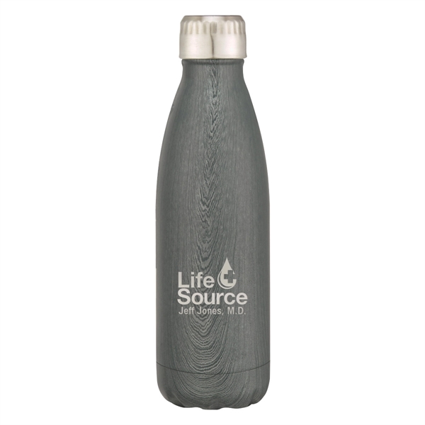 16 Oz. Stainless Steel Woodtone Vacuum Bottle... from ASI 61125 Hit Promotional Products