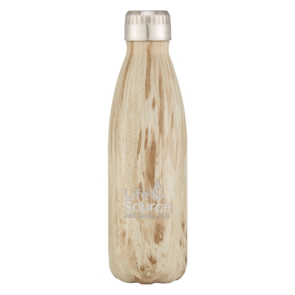 16 Oz. Stainless Steel Woodtone Vacuum Bottle... from ASI 61125 Hit Promotional Products