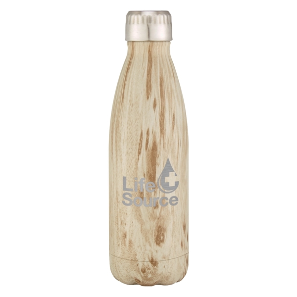 16 Oz. Stainless Steel Woodtone Vacuum Bottle... from ASI 61125 Hit Promotional Products