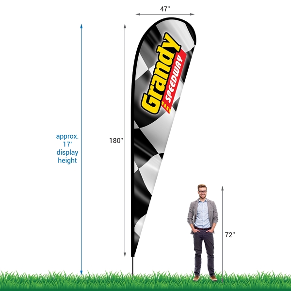 15' Single Reverse Portable Teardrop Banner with Hardware Set. ACTUAL DISPLAY... from ASI 80228 Quinn