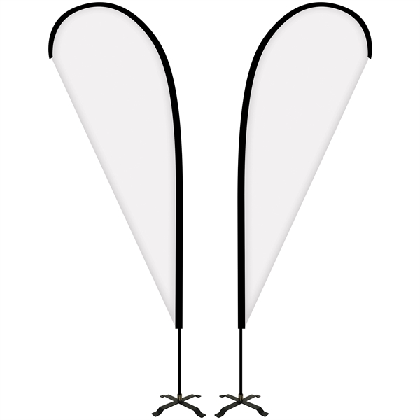 6' Portable Double Sided Teardrop Kit with Cross Base. ACTUAL DISPLAY... from ASI 80228 Quinn