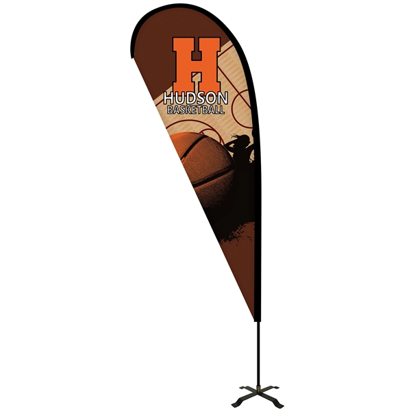 6' Portable Double Sided Teardrop Kit with Cross Base. ACTUAL DISPLAY... from ASI 80228 Quinn