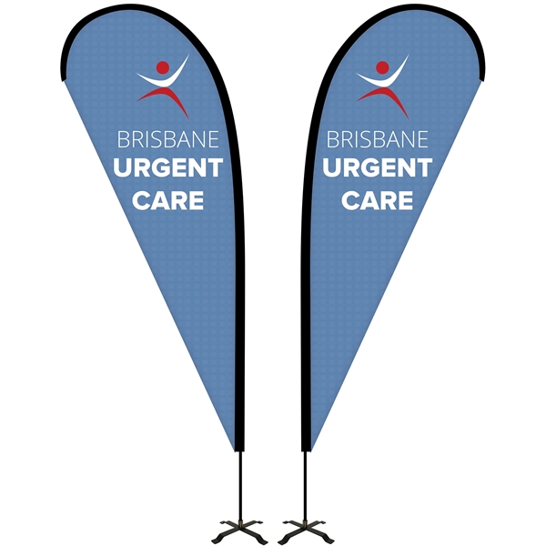 8' Portable Double Sided Teardrop Kit with Cross Base. ACTUAL DISPLAY... from ASI 80228 Quinn