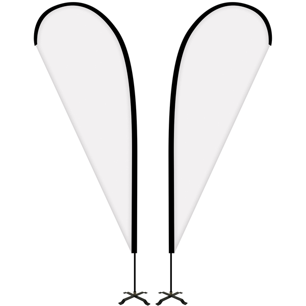 8' Portable Double Sided Teardrop Kit with Cross Base. ACTUAL DISPLAY... from ASI 80228 Quinn