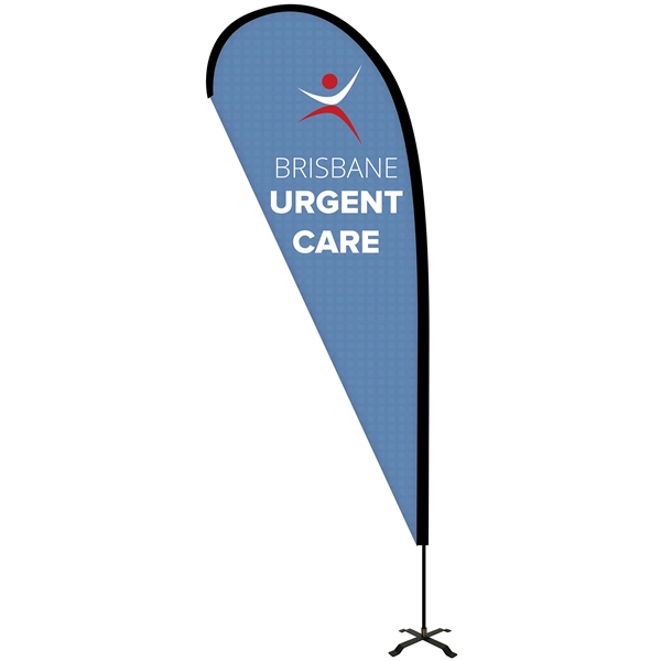 8' Portable Double Sided Teardrop Kit with Cross Base. ACTUAL DISPLAY... from ASI 80228 Quinn