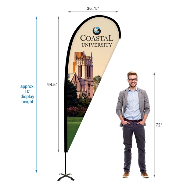 8' Portable Double Sided Teardrop Kit with Cross Base. ACTUAL DISPLAY... from ASI 80228 Quinn