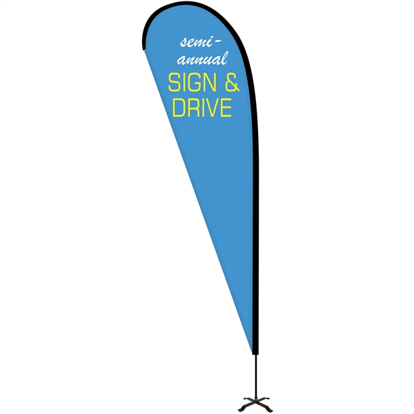 10' Portable Double Sided Teardrop Kit with Cross Base. ACTUAL DISPLAY... from ASI 80228 Quinn