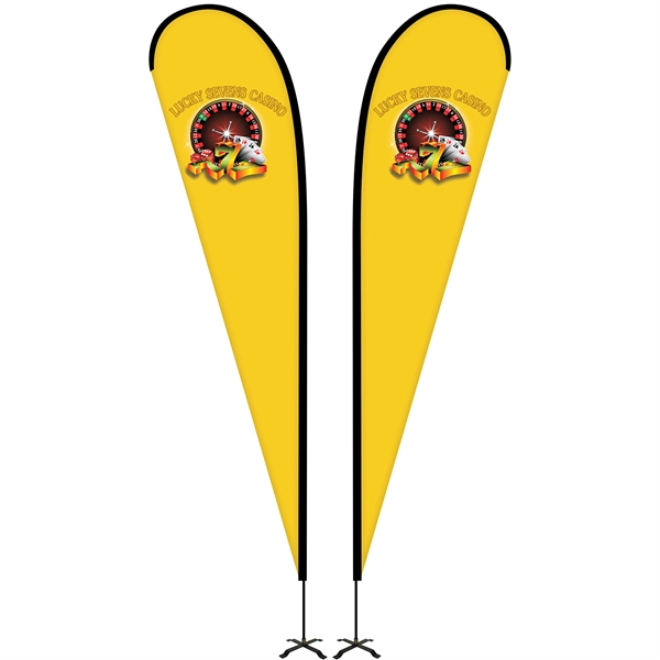 12' Portable Double Sided Teardrop Kit with Cross Base. ACTUAL DISPLAY... from ASI 80228 Quinn