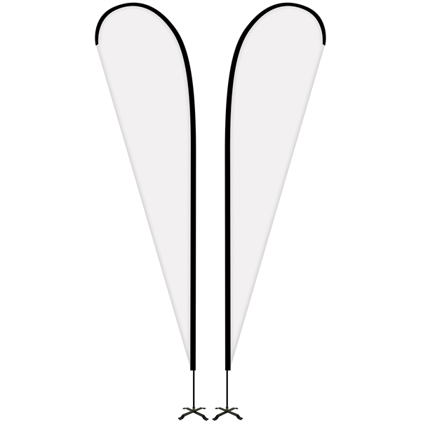 12' Portable Double Sided Teardrop Kit with Cross Base. ACTUAL DISPLAY... from ASI 80228 Quinn
