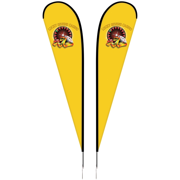 12' Portable Double Sided Teardrop Kit with Cross Base. ACTUAL DISPLAY... from ASI 80228 Quinn