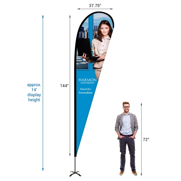 12' Portable Double Sided Teardrop Kit with Cross Base. ACTUAL DISPLAY... from ASI 80228 Quinn