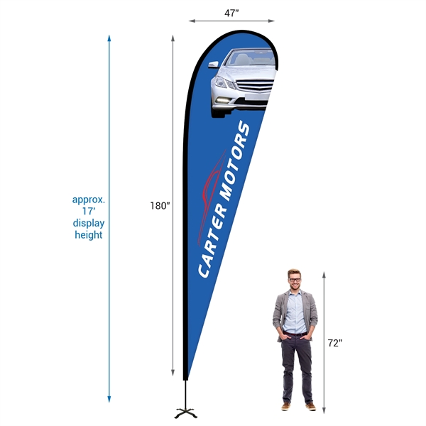15' Portable Single Reverse Teardrop Kit with Cross Base. ACTUAL DISPLAY... from ASI 80228 Quinn