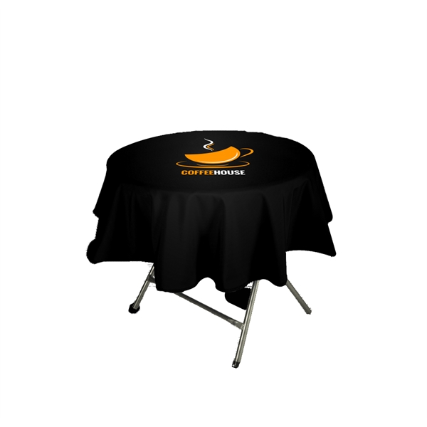 60" Diameter Round Non-Fitted Stain-Resistant Table Cover - 7oz Polyester w/full... from ASI 49891 Discount Marketing Products / DMP