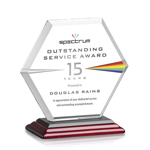 The Barnett Award features a beautifully beveled Starfire Crystal Hexagon mounted... from ASI 84592 St Regis Group / St Regis