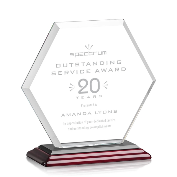 The Barnett Award features a beautifully beveled Starfire Crystal Hexagon mounted... from ASI 84592 St Regis Group / St Regis