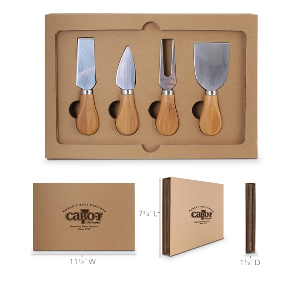 5-Pc Cheese Knife Set with Cardboard Gift Box w/ Slate Cutting... from ASI 46755 Cosmo Promos