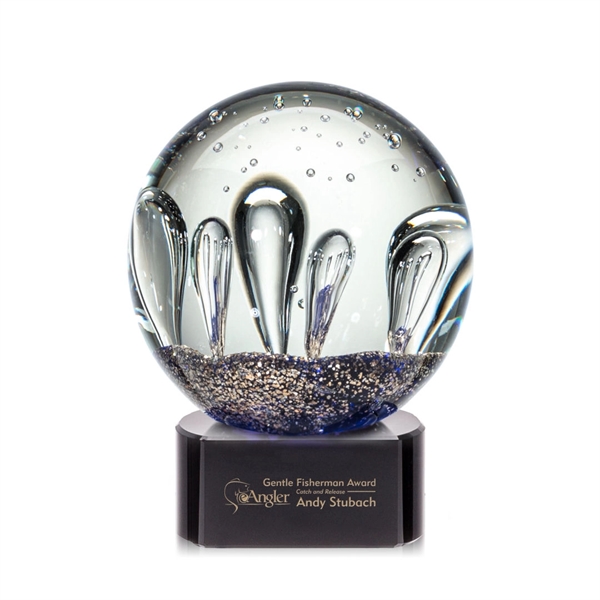 Hand blown art glass award on an ebony base.... from ASI 84592 St Regis Group / St Regis