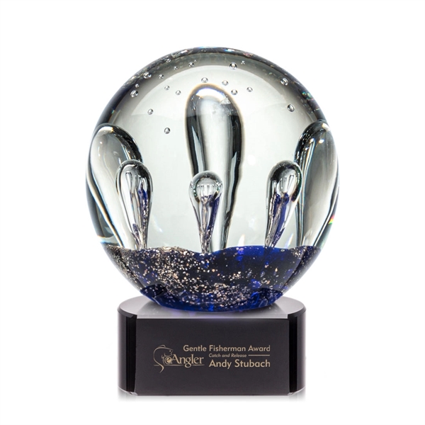 Hand blown art glass award on an ebony base.... from ASI 84592 St Regis Group / St Regis