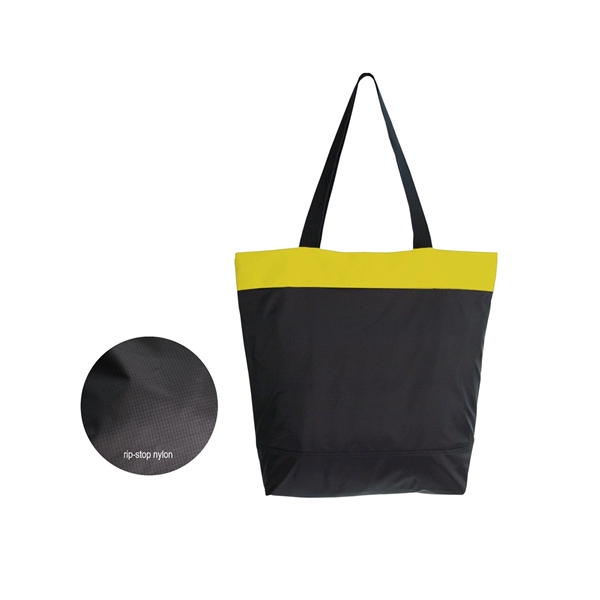 Tote made with a rip-stop nylon exterior, fully lined interior, interior... from ASI 76730 Peerless Umbrella Co Inc / Threads By Peerless