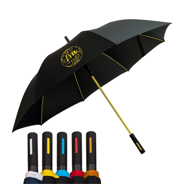 Automatic opening umbrella with color-coordinated fiberglass shaft and ribs, 62" arc,... from ASI 76730 Peerless Umbrella Co Inc
