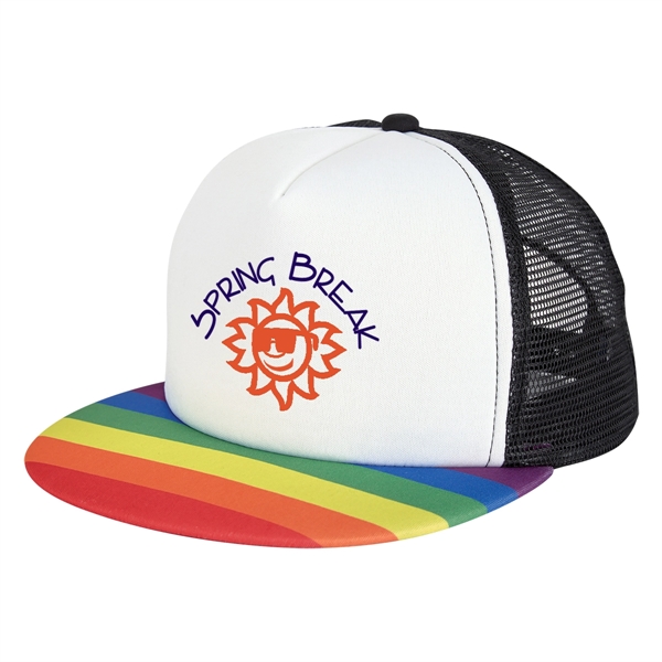 5-panel rainbow trucker cap made of a 100% polyester foam structured... from ASI 61125 Hit Promotional Products / Hit®