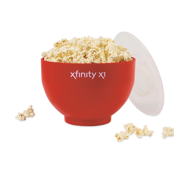 Black collapsible popcorn bowl/popper that's made from food-safe silicone and plastic.... from ASI 56070 Gemline / Gemline®