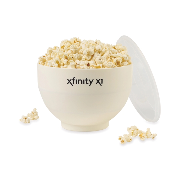 Black collapsible popcorn bowl/popper that's made from food-safe silicone and plastic.... from ASI 56070 Gemline / Gemline®