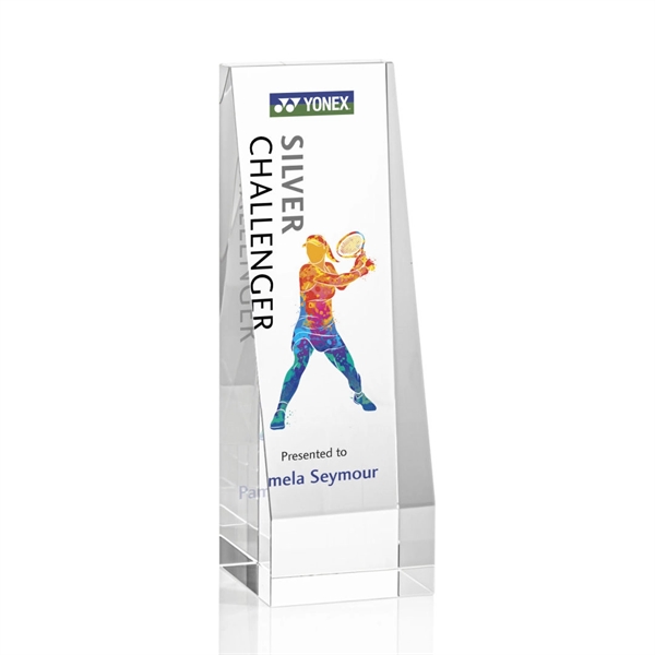 Tall thick optical crystal award with VividPrint™... from ASI 84592 St Regis Group / St Regis
