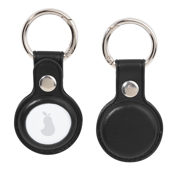 0.375" x 1.625" x 2.5" faux leather keychain with Airtag holder... from ASI 62088 IDProductsource