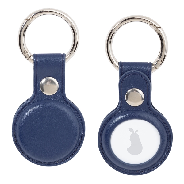 0.375" x 1.625" x 2.5" faux leather keychain with Airtag holder... from ASI 62088 IDProductsource