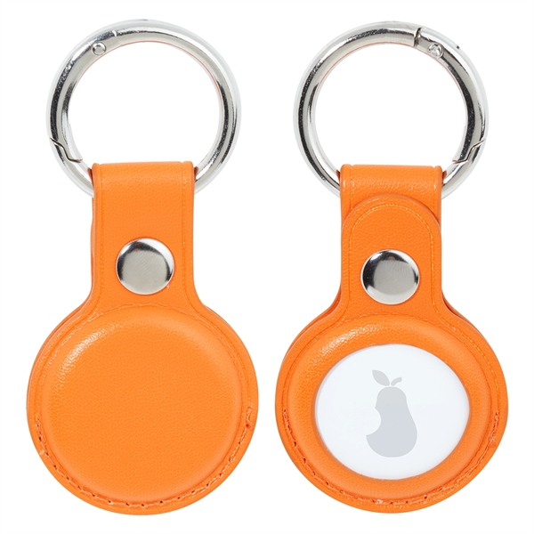 0.375" x 1.625" x 2.5" faux leather keychain with Airtag holder... from ASI 62088 IDProductsource