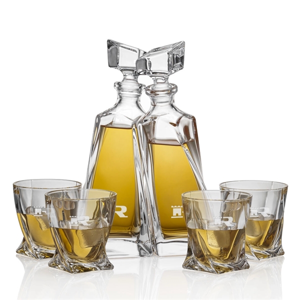 Twin Decanters (Set of 2) with 2 or 4 OTR glasses... from ASI 84592 St Regis Group