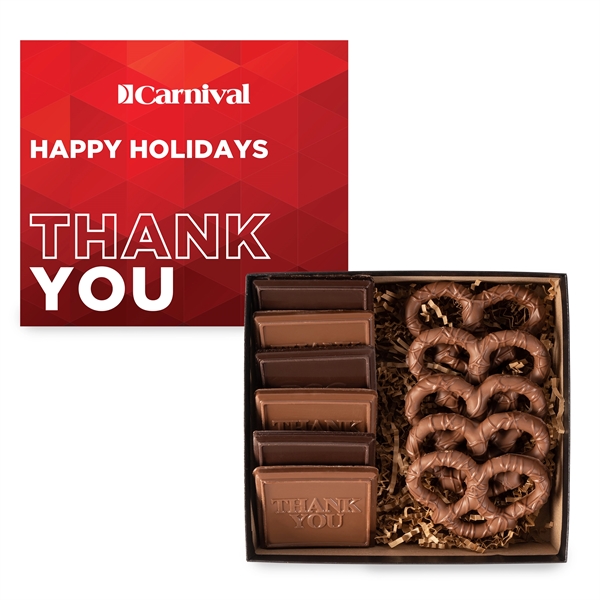 6 Piece Cookie and Confection Gift Box with Pretzels... from ASI 44900 NC Custom (CI/Lanco) / Chocolate Inn