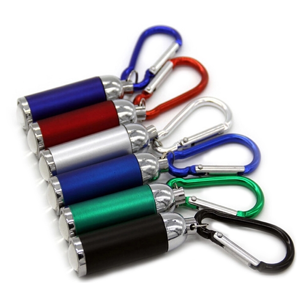 Single mini LED flashlight in aluminum alloy casing with carabiner and... from ASI 37218 Athena Promo (tm)
