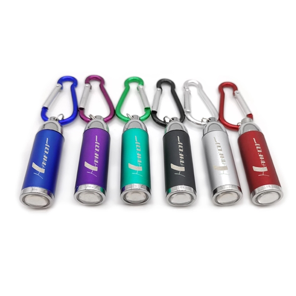 Single mini LED flashlight in aluminum alloy casing with carabiner and... from ASI 37218 Athena Promo (tm)