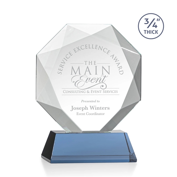 Starfire octagon shape award with faceted edges on a tall tapered... from ASI 84592 St Regis Group / St Regis