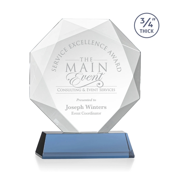 Starfire octagon shape award with faceted edges on a tall tapered... from ASI 84592 St Regis Group / St Regis