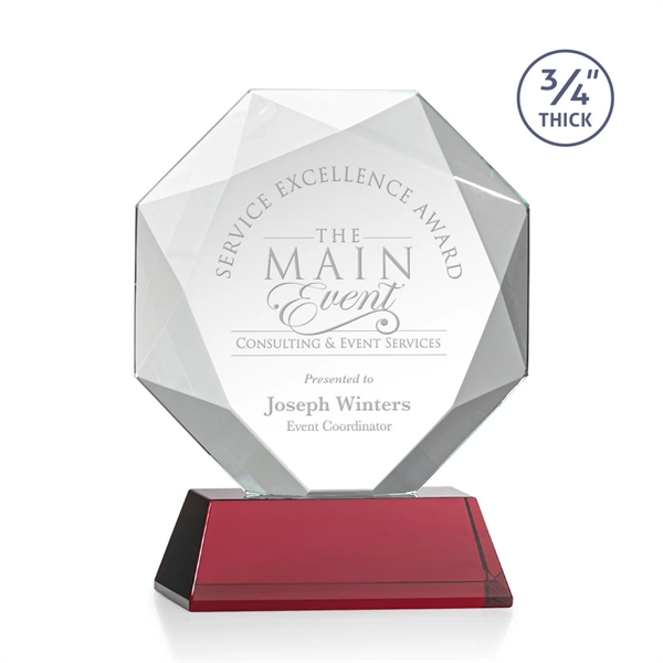 Starfire octagon shape award with faceted edges on a tall tapered... from ASI 84592 St Regis Group / St Regis