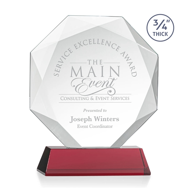 Starfire octagon shape award with faceted edges on a tall tapered... from ASI 84592 St Regis Group / St Regis