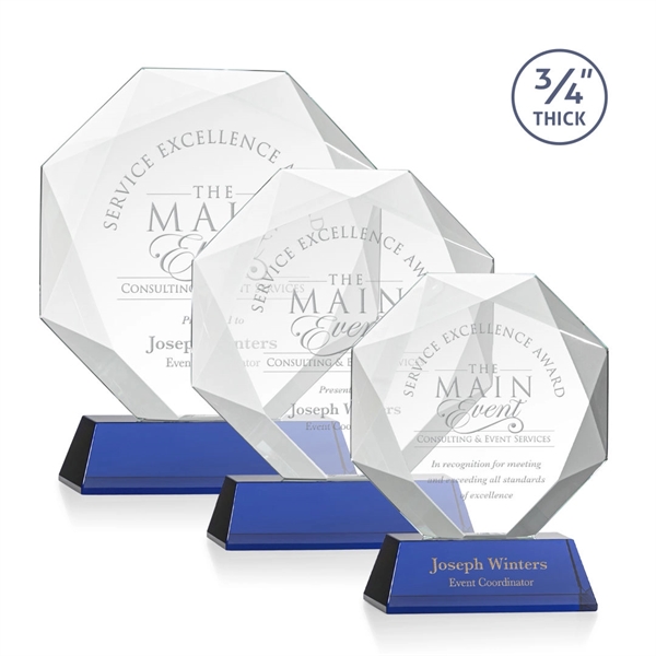 Starfire octagon shape award with faceted edges on a tall tapered... from ASI 84592 St Regis Group / St Regis