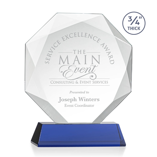 Starfire octagon shape award with faceted edges on a tall tapered... from ASI 84592 St Regis Group / St Regis