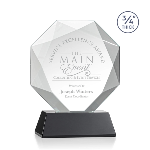 Starfire octagon shape award with faceted edges on a tall tapered... from ASI 84592 St Regis Group / St Regis