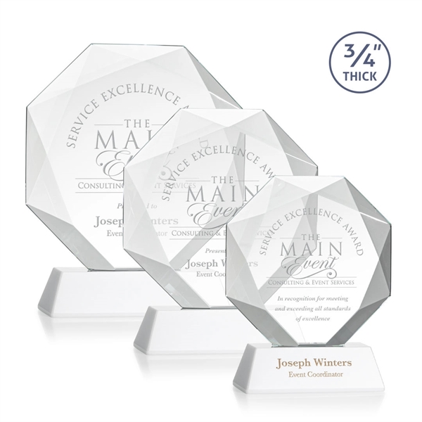Starfire octagon shape award with faceted edges on a tall tapered... from ASI 84592 St Regis Group / St Regis