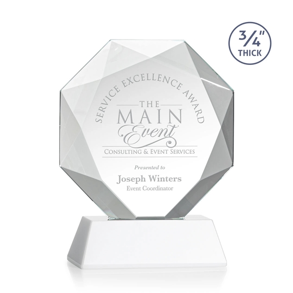 Starfire octagon shape award with faceted edges on a tall tapered... from ASI 84592 St Regis Group / St Regis