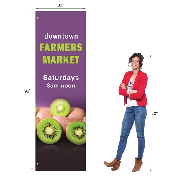 Custom digitally printed avenue banner. 96" x 30"... from ASI 80228 Quinn
