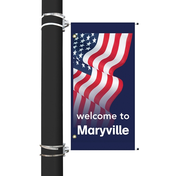 Vinyl 36" x 18" light pole avenue banner with full color... from ASI 80228 Quinn