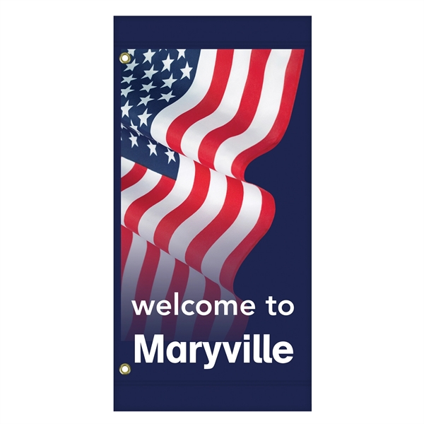 Vinyl 36" x 18" light pole avenue banner with full color... from ASI 80228 Quinn