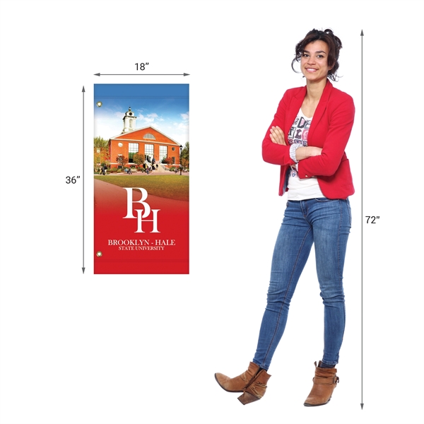Vinyl 36" x 18" light pole avenue banner with full color... from ASI 80228 Quinn